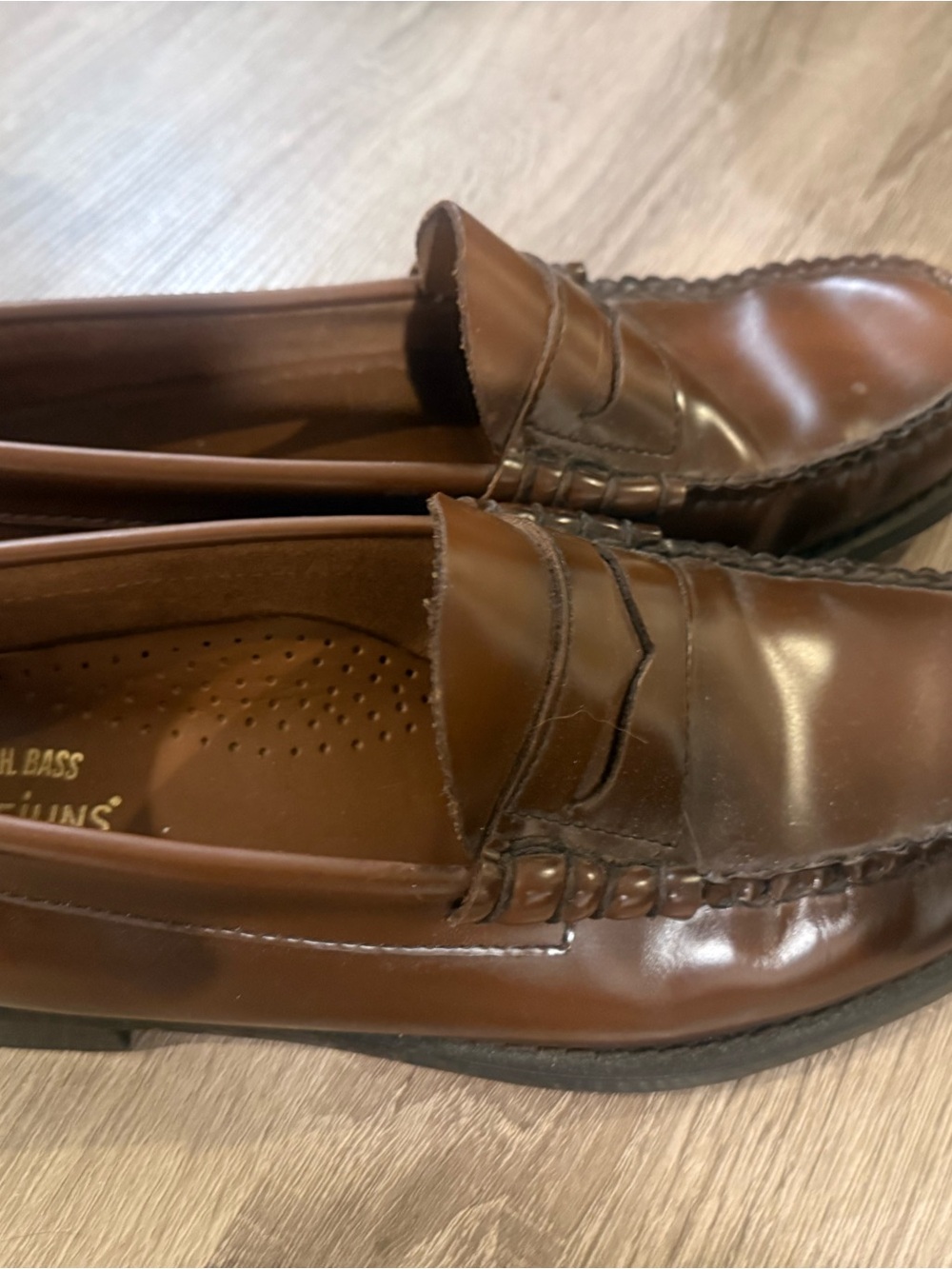 Men's Brown Leather Penny Loafers by Bass